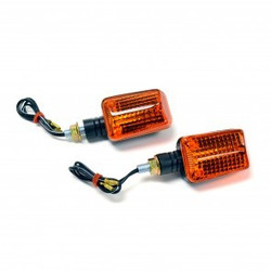 Quadratischer Blinker Set Schwarz & Orange E-markiert