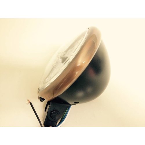 Shin Yo Phare avant 5,75" H4 Café Racer noir et cuivre avec homologation ECE