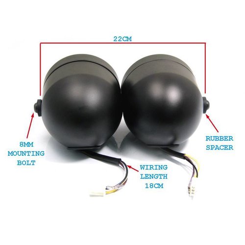 Twin Headlight Dubbele Koplamp Matzwart