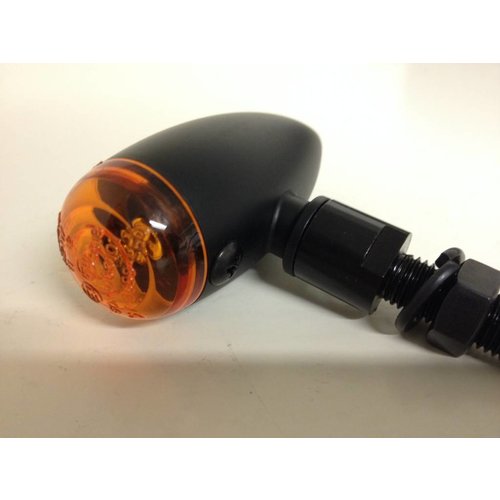 Shin Yo Paire de mini clignotants Bullet avec boîtier noir et lentille ambrée
