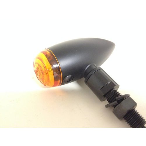 Shin Yo Paire de mini clignotants Bullet avec boîtier noir et lentille ambrée