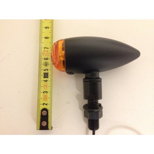 Shin Yo Paire de mini clignotants Bullet avec boîtier noir et lentille ambrée
