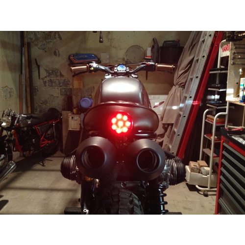Smoke Chrome Achterlicht LED Universeel Cafe Racer type Bates Style