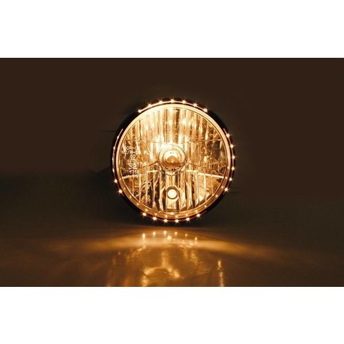 Highsider 7" Clear Black Gloss Koplamp RENO 2