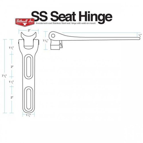Biltwell Seat Hinge Kit Polished RVS