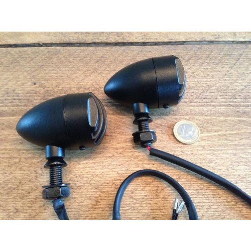 Set flache schwarze Steampunk-Blinker