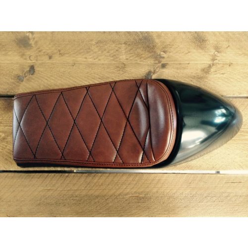 C.Racer Selle brun chocolat Café Racer Diamond Stitch Type 40