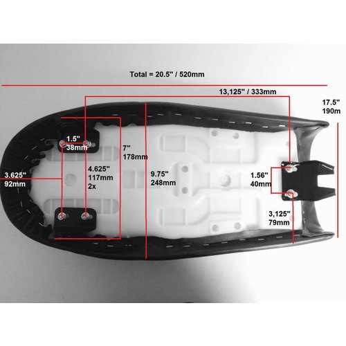 Diamond Stitch Cafe Racer Seat Black 25