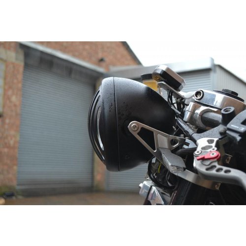 6.75" Steampunk Cafe Racer Scheinwerfer Schwarz