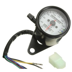 Black & White Speedometer with 3 Function Lights