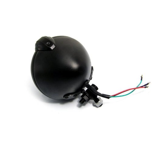 5.75" Chopper Koplamp "Bates Style" Zwart