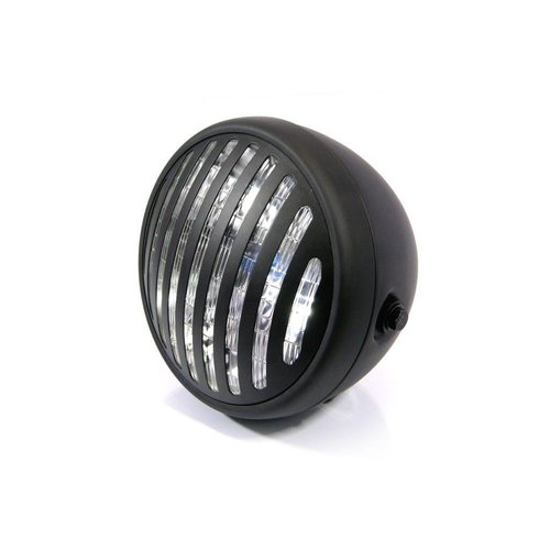 7 " Steampunk Cafe Racer Matte Black Headlight