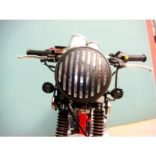 7 " Steampunk Cafe Racer Matte Black Headlight