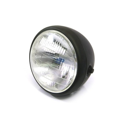 7.5" Steel Cafe Racer Matte Black Headlight