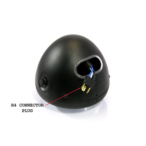 7.5" Steel Cafe Racer Matte Black Headlight