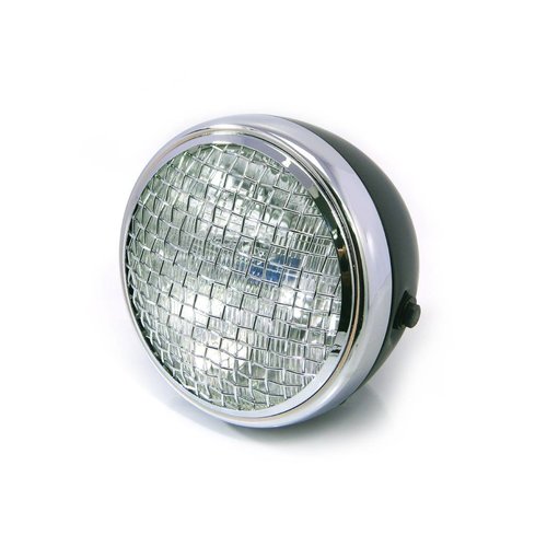 Phare avant 7 " Scrambler - Noir & Chrome