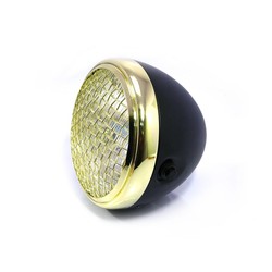 7 " Scrambler Koplamp Brass & Black Extra Groot