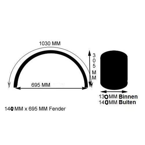 Garde-boue Hardtail  en acier 140 mm