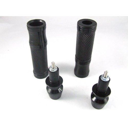 Cafe Racer Aluminium Griffe Schwarz + Bar Ends