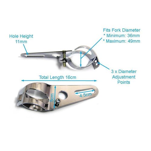 32mm - 40mm Chrome Headlight Brackets