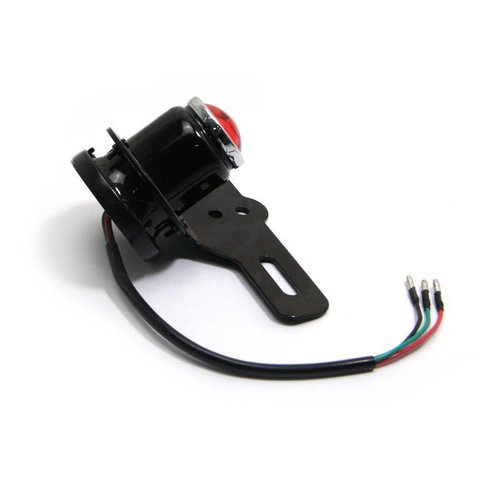 Feu arrière MT110 style "Lucas" + support de plaque / noir et chrome
