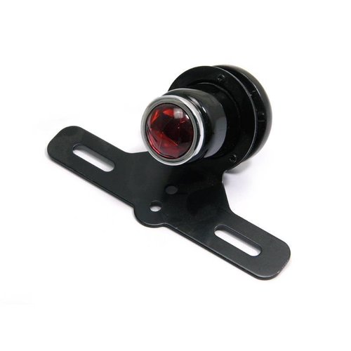 Feu arrière MT110 style "Lucas" + support de plaque / noir et chrome