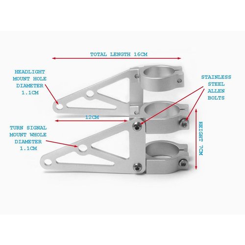 Luxe Koplamp Steunen / Lamporen "Silver"
