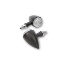 Power LED turn signals in a black aluminium housing, E-mark