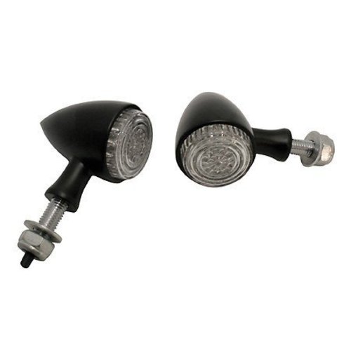 Highsider Power LED turn signals in a black aluminium housing, E-mark