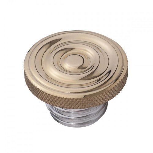 Motone Custom Fuel Gas Cap - Brass Rippled Top - Aluminium Thread - Rippled