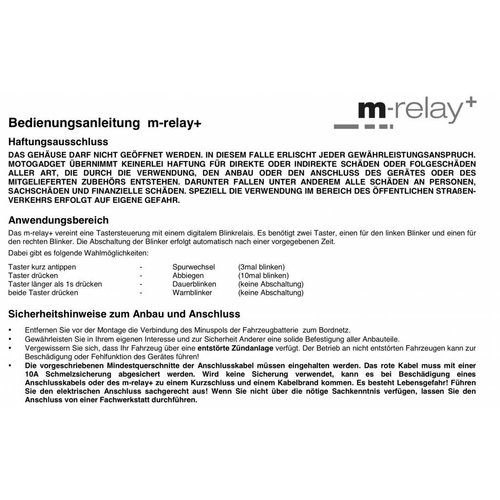 Motogadget mo.relay+ Knipperrelais voor drukknoppen