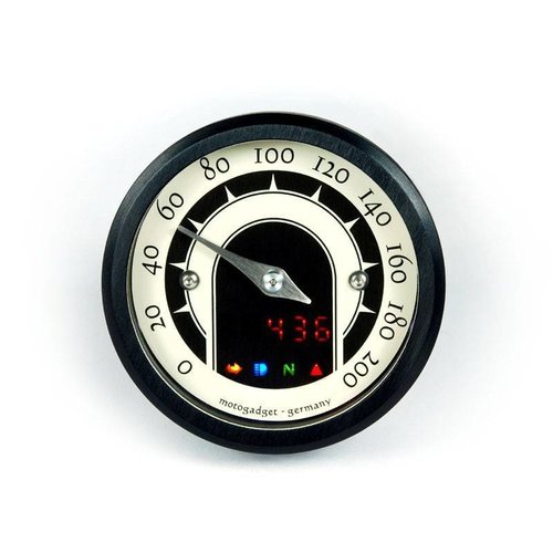 Motogadget 49MM Analog-Tacho Speedo MST Speedster Schwarz Eloxiert