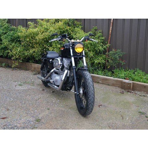 5,75" Yellow Bates Style Headlight Bottom Mount Black