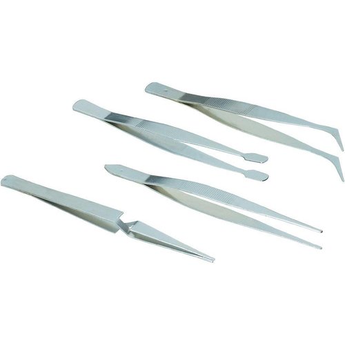 Mannesmann Kit de pincettes en acier inoxydable - 4 pièces