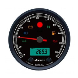 CA085 210 KM/H Speedo Schwarz / Schwarz