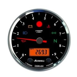 CA085 12.000RPM Speedo Black / Black