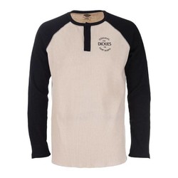 Gridley Raglan Waffel-Shirt - Schwarz