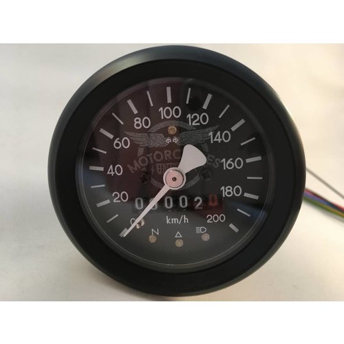 60MM Schwarz Tacho 220 km/h + 4 Funktions