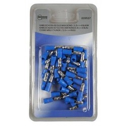 Cable Connectors 50 Pieces Male Round / 2.5=>4 Blue