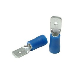 Kit de cosses - 50 pièces mâles plats // 2.5 => 6.3 - Bleu