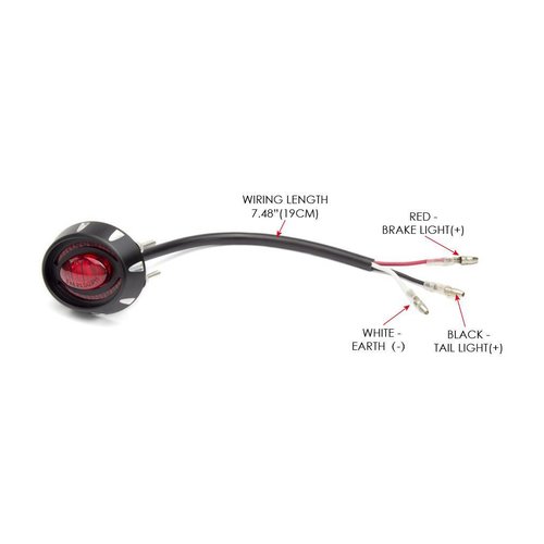 Micro feu arrière / feu de stop ovale 2" en aluminium CNC