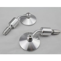 Set Bar End Spiegels met Stuurgewicht Glimmend