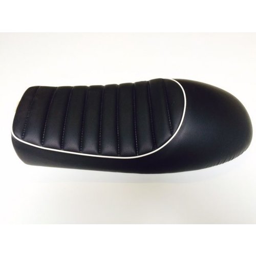 Selle noire & blanche Café Racer Tuck N' Roll
