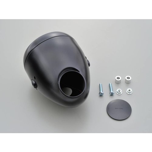 Daytona Phare vintage noir avec support pour compteur 5,75"