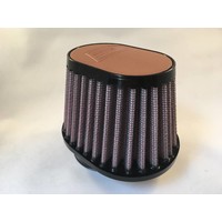 44MM Ovaal Filter Lederen Top Donker Bruin