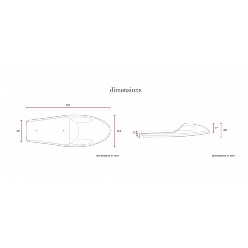 C.Racer Selle marron Café Racer "Future" Tuck 'N Roll Type 1