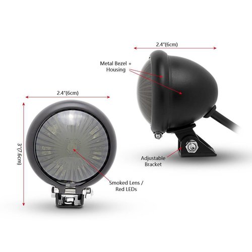 Smoke Tail Light LED Universal Cafe Racer type Bates Style 2