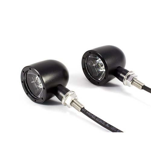 Paire de feux diurnes / clignotants noirs type ""Bullet"" - Copy