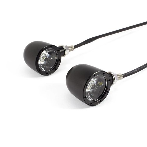 Paire de feux diurnes / clignotants noirs type ""Bullet"" - Copy