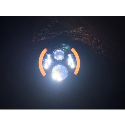 7 " Multi LED Headlight + Indicators Black Type 2